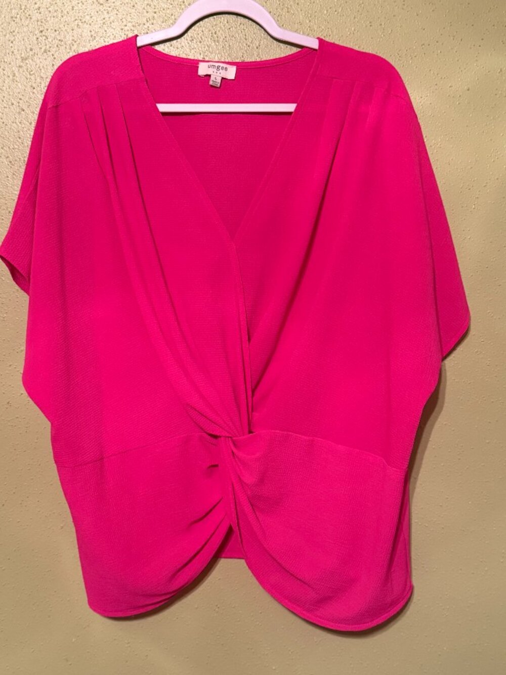 UMGEE Hot Pink VNeck Bohemian Flowy Blouse Large
